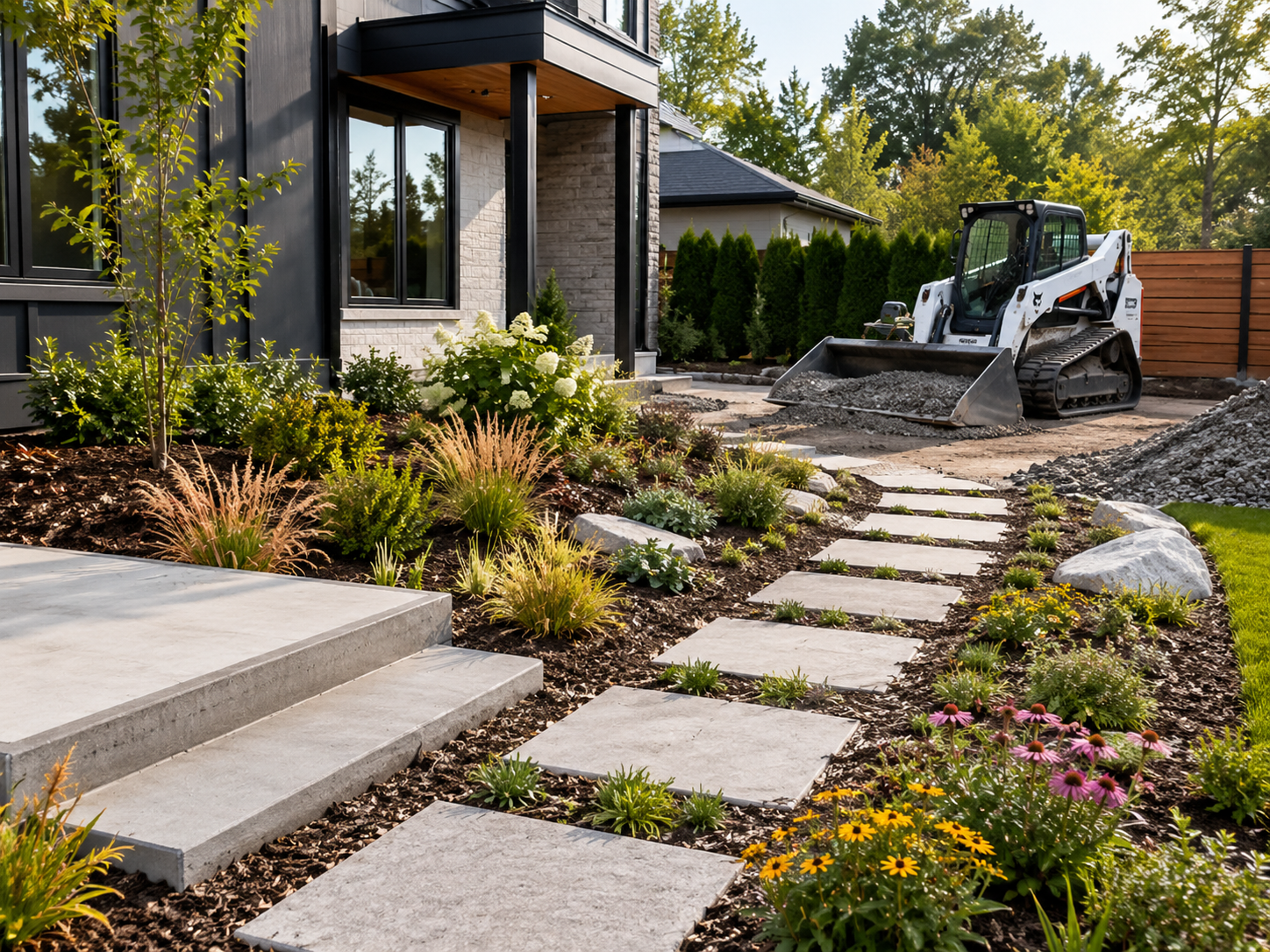 Garden stepping stone path